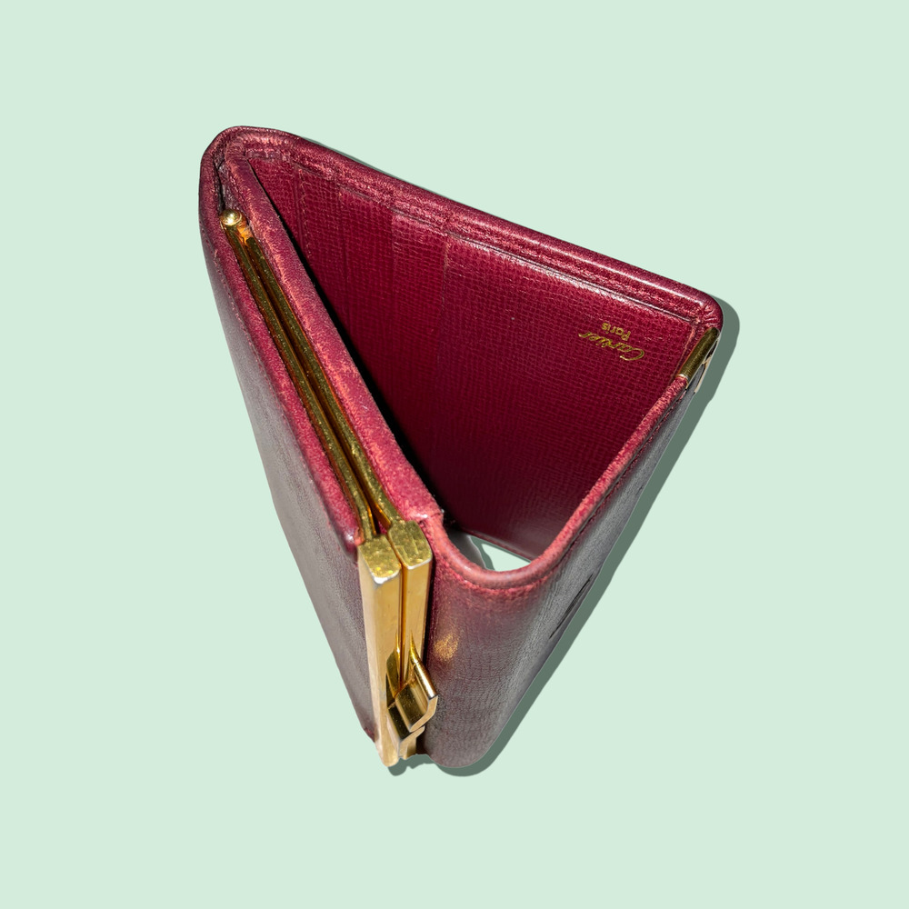 Cartier Red Tri-fold Wallet with Gold Accents - Picture 7 of 13
